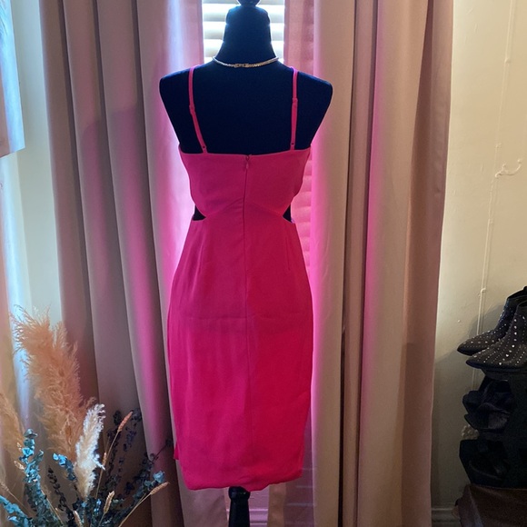 Hot Pink Midi Cutout Sheath Cocktail Dress. Women’s Size Small - Picture 8 of 10